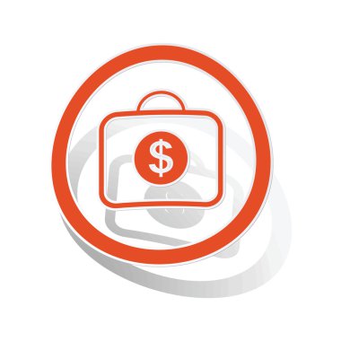 Doları çanta işareti etiket, turuncu
