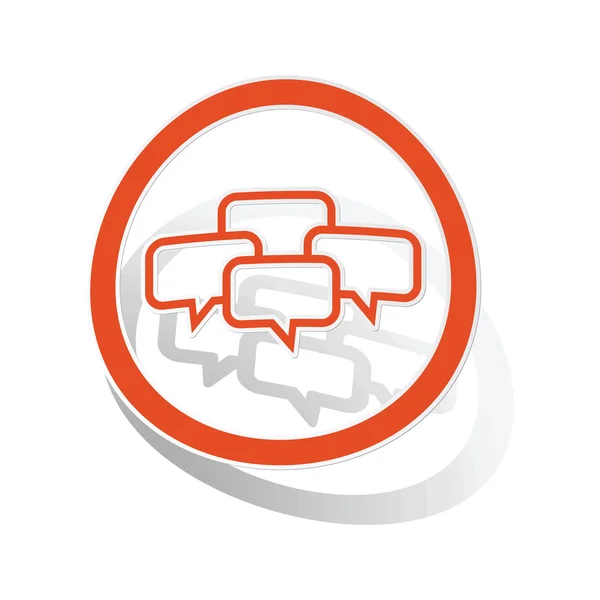 Chat conferentie teken sticker, oranje — Stockvector