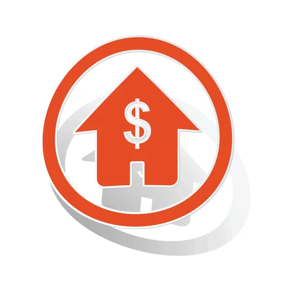 Dollar house sign sticker, orange — Stock Vector