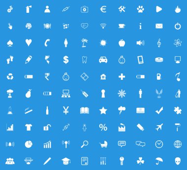 Evrensel beyaz Icon set