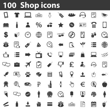 100 Dükkanı Icons set