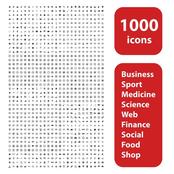 Set de 1000 iconos — Archivo Imágenes Vectoriales