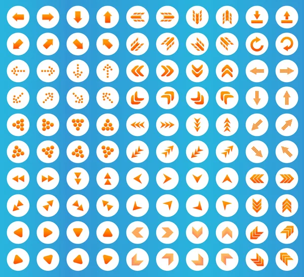 Pfeil-Symbole rundes Set — Stockvektor