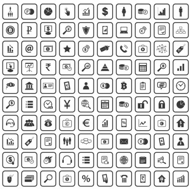 100 yönetimi Icons set
