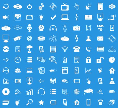 100 yüksek teknoloji Icon set