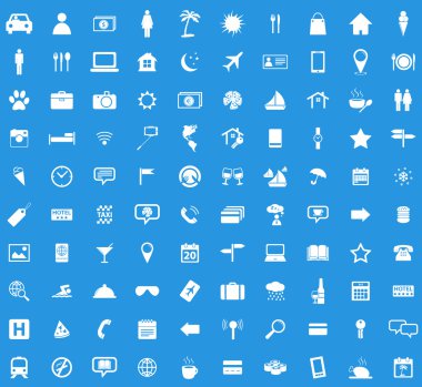 100 seyahat etmek simge seti