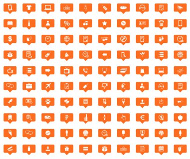 Dükkanı turuncu mesajı Icons set