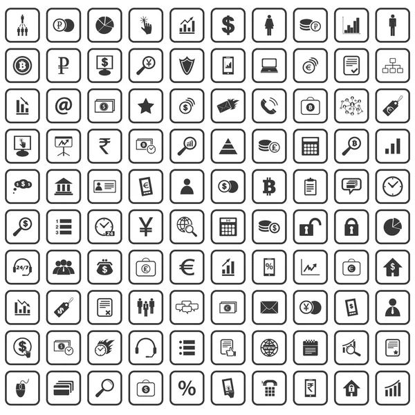 100 yönetimi Icons set