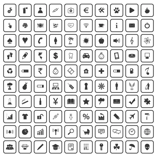 100 iconos universales — Vector de stock