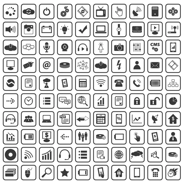 100 yüksek teknoloji Icons set