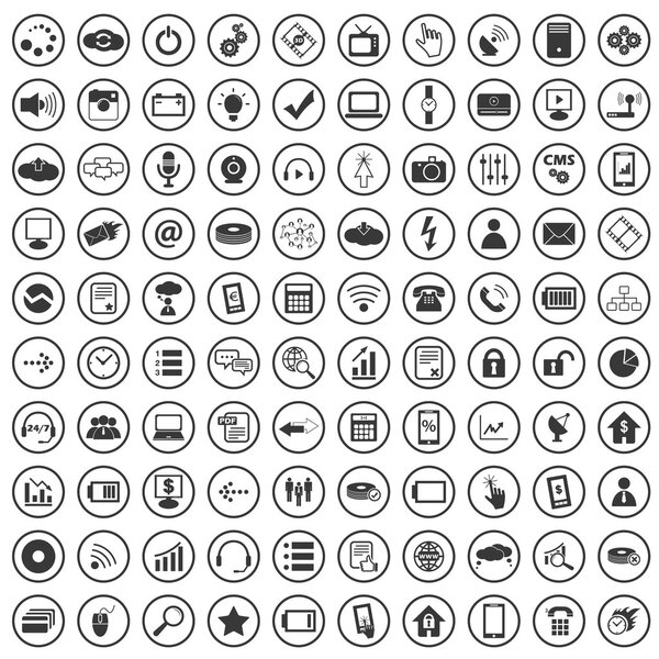 100 Hi-Tech icons set