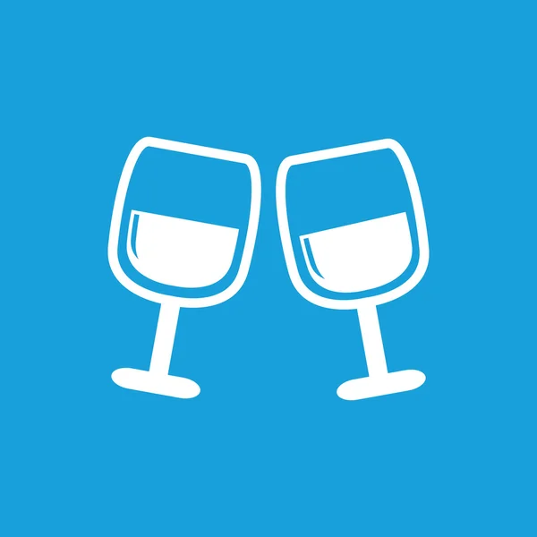 2 wine glasses icon, white — Stock Vector