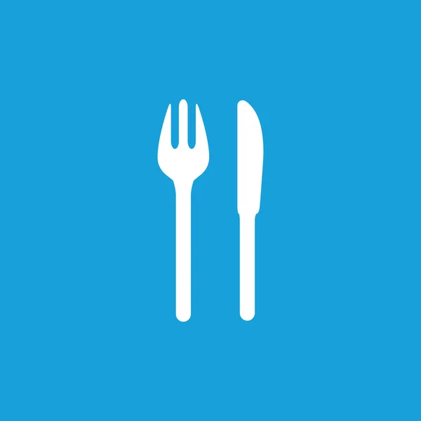 Tenedor y cuchillo icono, blanco — Vector de stock