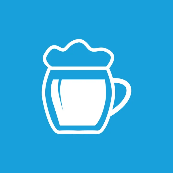 Bierkrug-Symbol, weiß — Stockvektor