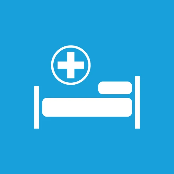 Hospital bed icon, white — Stock Vector