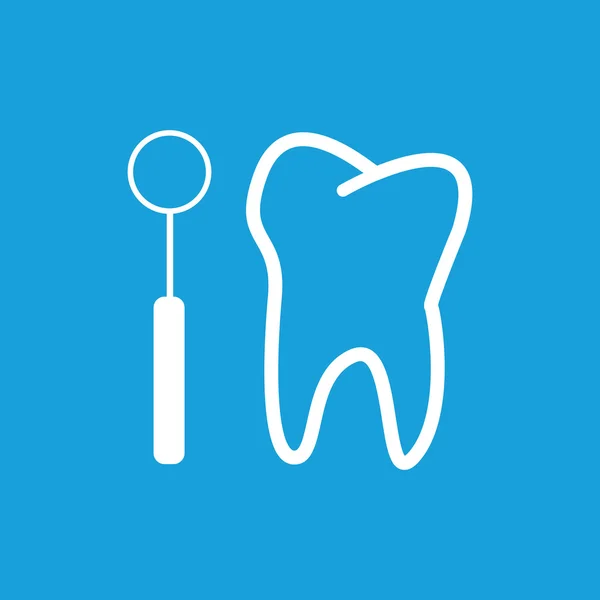 Icono de chequeo dental, blanco — Archivo Imágenes Vectoriales