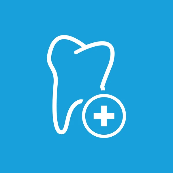 Adicionar ícone de dente, branco — Vetor de Stock