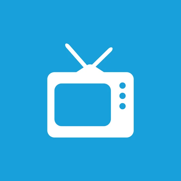 Иконка телевизора, белая — стоковый вектор
