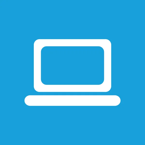 Icono del ordenador portátil, blanco — Vector de stock