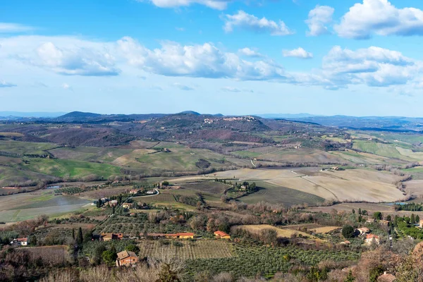 Amazing Winter View Tuscany Italy Picturesque Winter Landscape View Tuscany — Stock Photo, Image