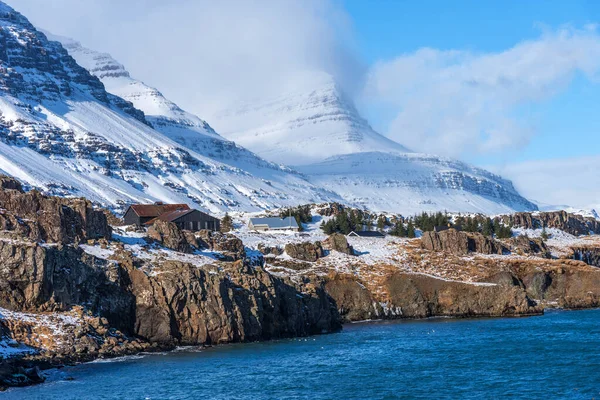 Hermosa Vista Invierno Del Pintoresco Océano Atlántico Islandia Una Ola —  Fotos de Stock