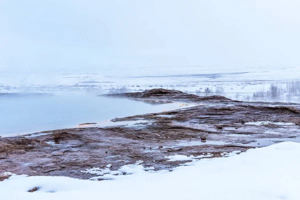 Κοιλάδα Των Geysers Haukadalur Στα Νότια Της Ισλανδίας Haukadalur Είναι — Φωτογραφία Αρχείου