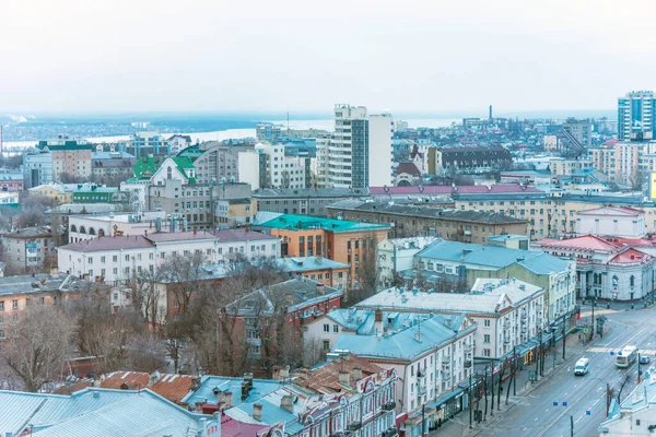 Voronezh Rusia Febrero 2021 Hermosa Vista Panorámica Del Centro Voronezh — Foto de Stock