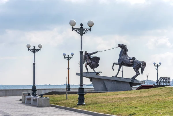 Novorossiysk Russia March 2021 Panoramic View Pedestrian Embankment Novorossiysk Early — Stock Photo, Image