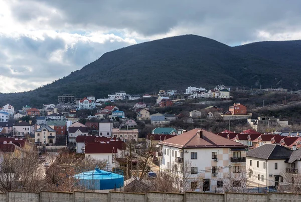 Panoramautsikt Över Den Lilla Byn Myskhako Som Ligger Vid Svarta — Stockfoto