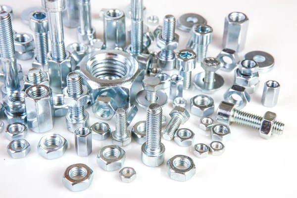 Chromeplated bolts and nuts — Stock Photo, Image