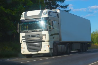 kamyon otoyolda ilerliyor.