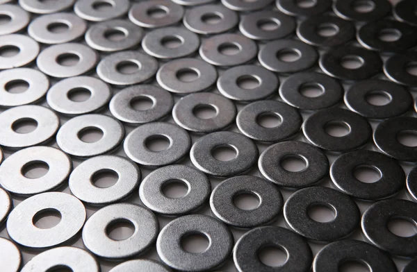 Metalen chromeplated schijnt sluitringen — Stockfoto