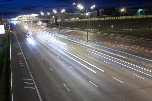 Notte ampia autostrada — Foto Stock