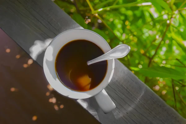 Black coffee in cup — Stock Photo, Image