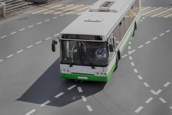 Bus Kruising Top View Stad — Stockfoto