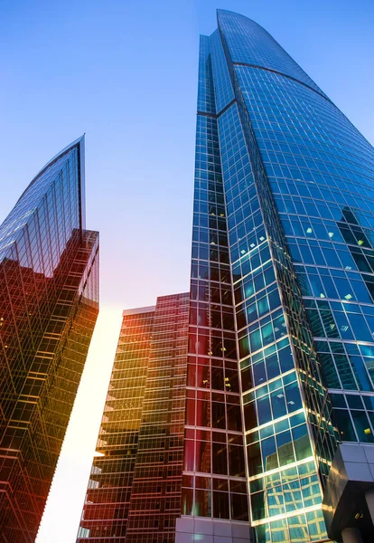 Modern Futuristic Skyscrapers Glass Facades — Stock Photo, Image