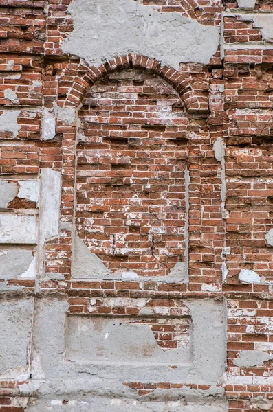 Massief Metselwerk Een Oude Muur Met Resten Van Gips Achtergrond — Stockfoto