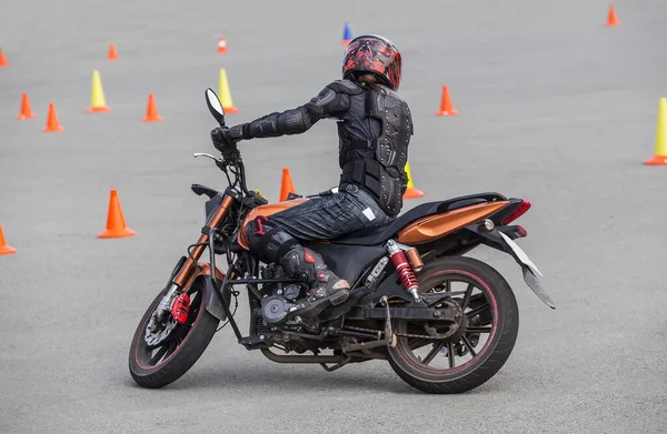 Motociclista Motocicleta Deportiva Evento Deportivo — Foto de Stock