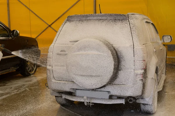 Car Car Wash Foam Close — Stock Photo, Image