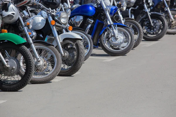 Motorcycles Parking City Day Close — Stock Photo, Image