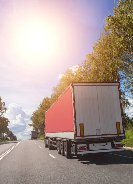 Truck Transports Freight Country Highway — Stock Photo, Image