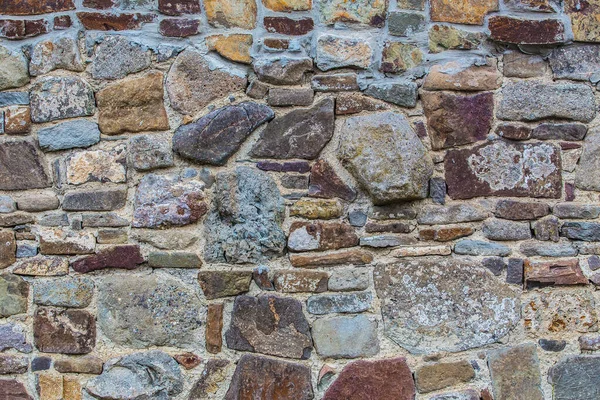 Stará Cihlová Zeď Hrubého Kamene Pozadí — Stock fotografie