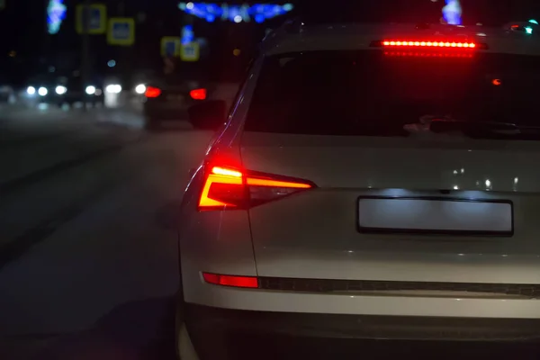 Car Traffic Night Road City — Stock Photo, Image