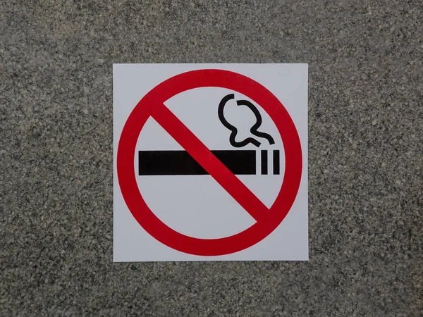 Panneau Non Fumeur Sur Mur Granit Close — Photo