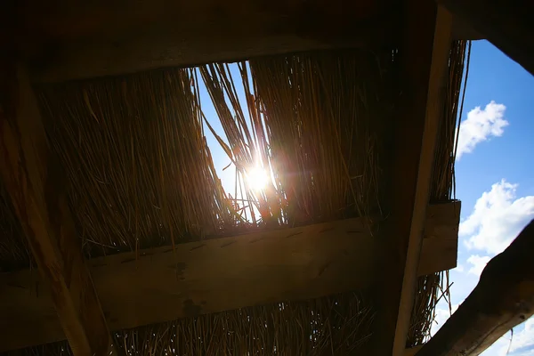 Straw canopy against sky — Stock Photo, Image