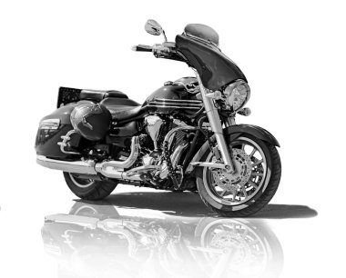 Beyaz arka plan üzerinde motosiklet