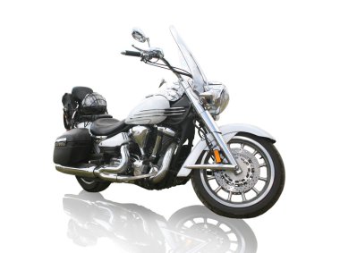 Beyaz arka plan üzerinde motosiklet