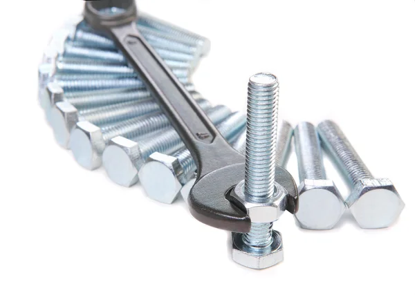 Wrenches bolts and nuts — Stock Photo, Image