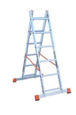 Alüminyum metal adım-merdiven izole 