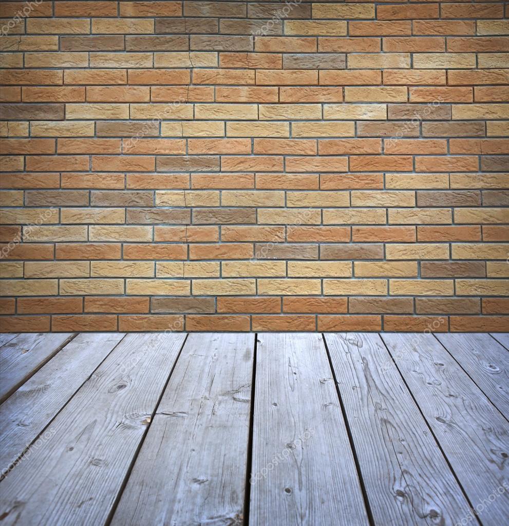Studio Hintergrund mit Backstein-Wand - Stockfotografie: lizenzfreie